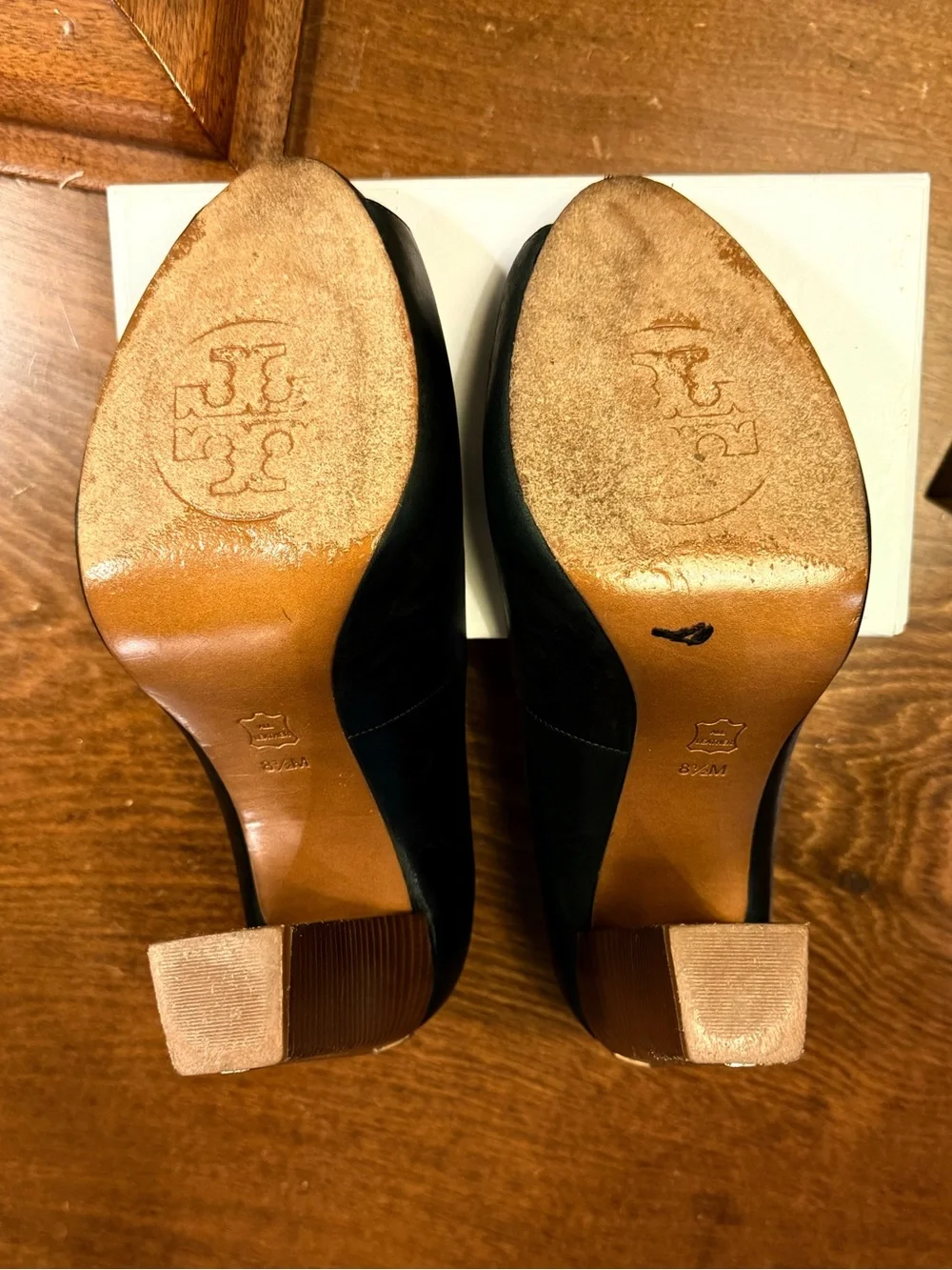 Tory Burch Black Leather Cantrelle Peep Toe Platform Pumps Size 8.5 $328